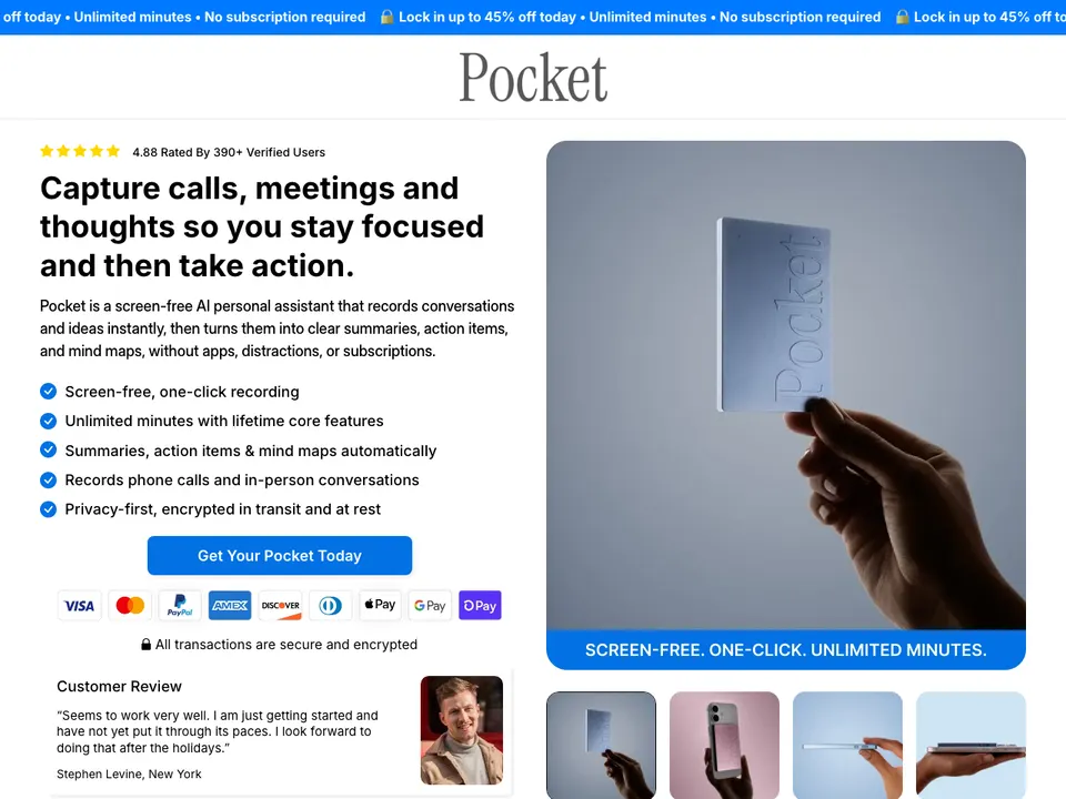 Pocket page we built