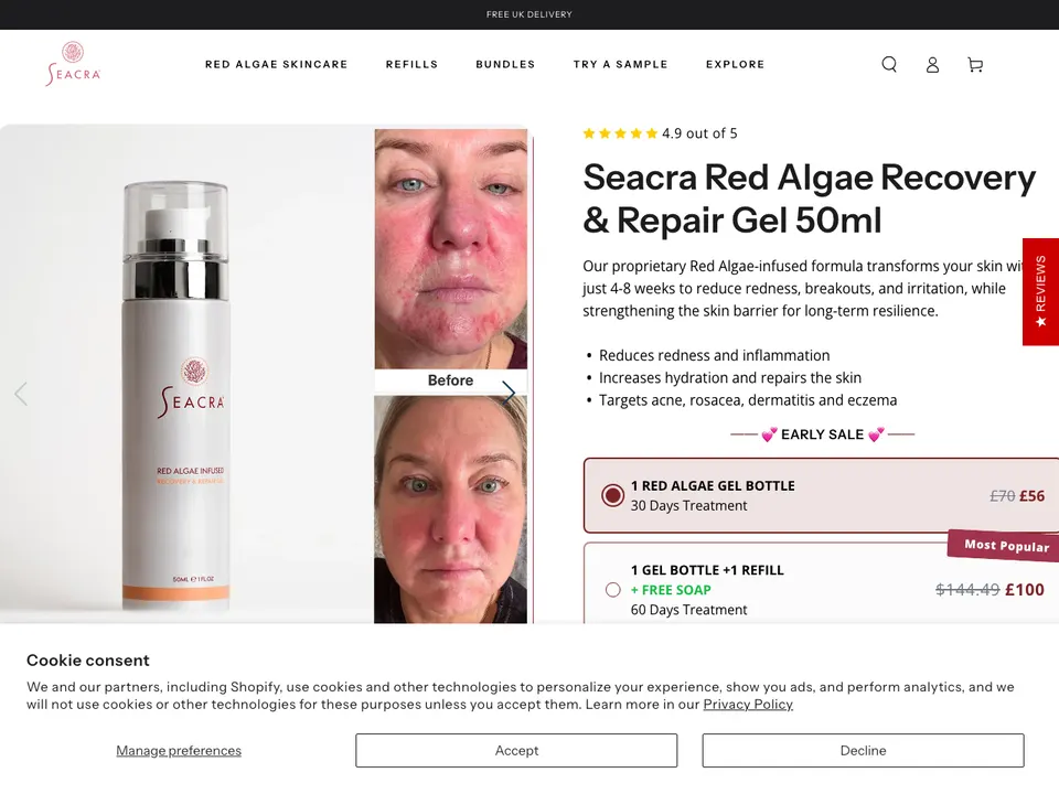 Seacra page we built